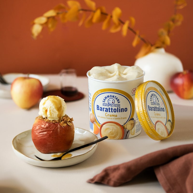 Mele, crumble e Barattolino Crema